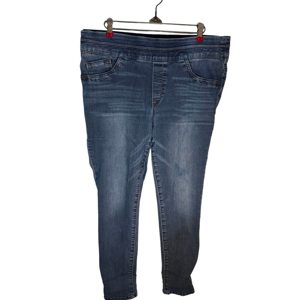 Democracy Ab Technology Jeans Blue Size 12 Tapered Leg Soft, Stretchy, Comfy